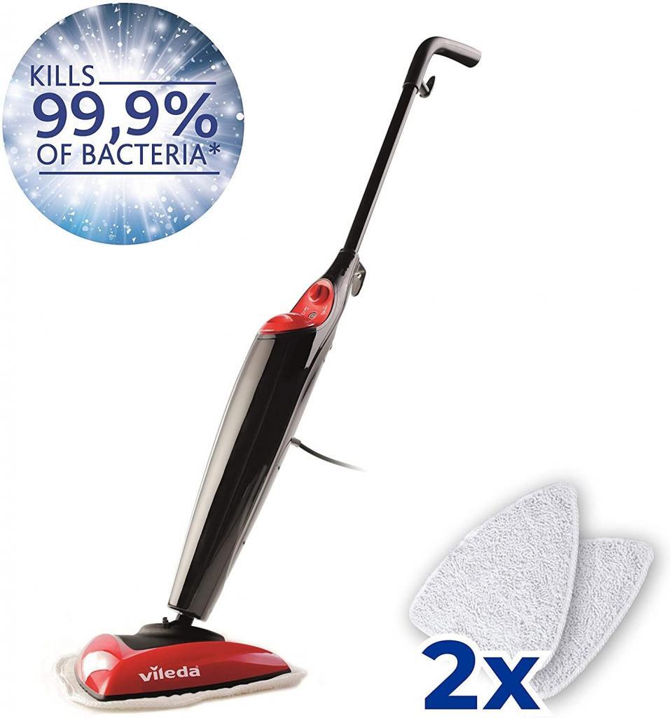 Vileda STEAM Dampfreiniger Hartboden Fliese Teppich Polster Dampf Wisch Mop